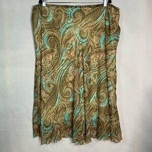 Y2K Plus Size 24W Dressbarn Paisley Fairy Midi Skirt